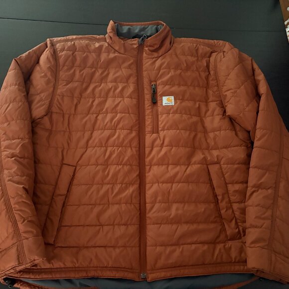 Mens Carhartt 102208 Rain Defender Gilliam Rust Jacket Size Large - Picture 1 of 7